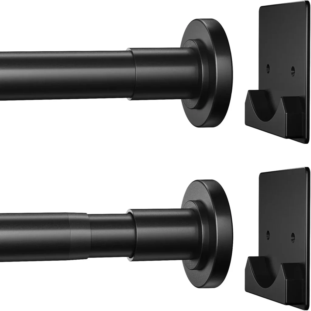 Chrome finish adjustable shower curtain rod with mounting brackets