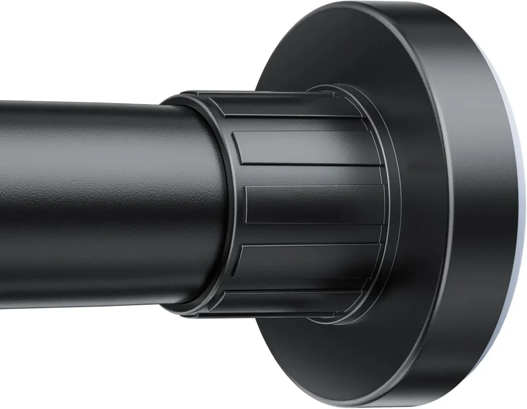 Heavy-duty black shower curtain rod pair with hardware
