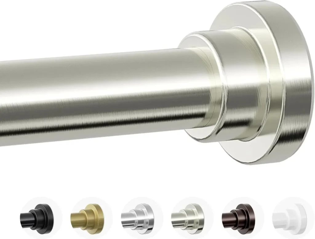 Sleek black finish shower curtain rod modern design