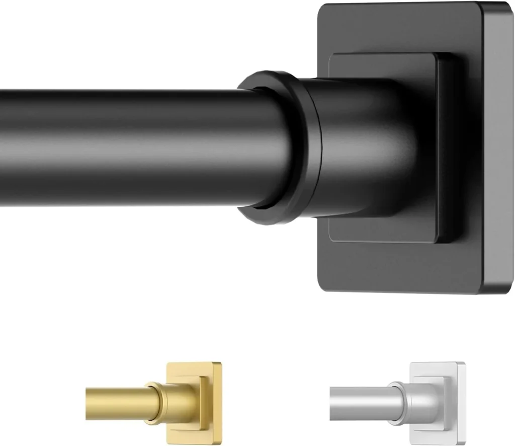 Water-resistant gold shower curtain rod bathroom fixture