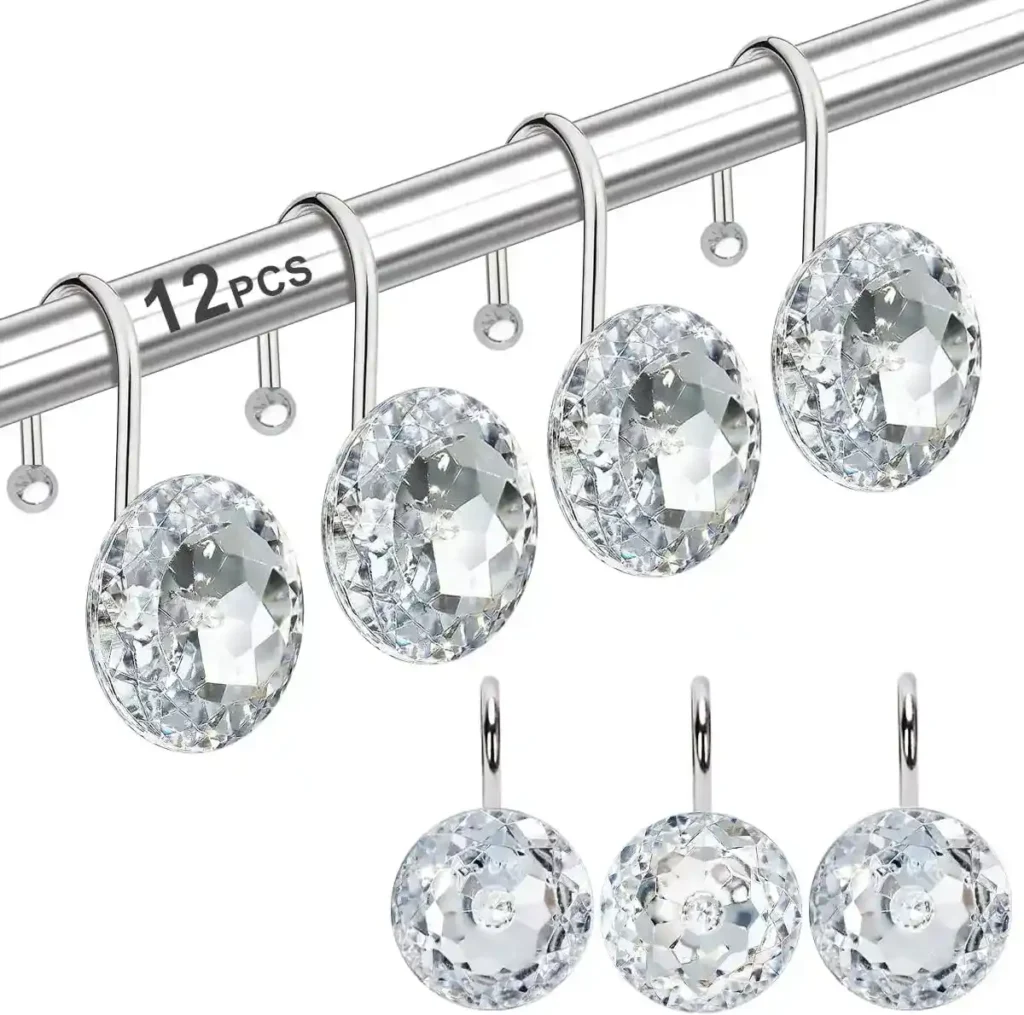 Stainless steel shower curtain rings chrome finish