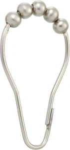 Smooth gliding shower curtain hooks stainless steel