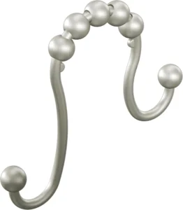 Black coated shower curtain hooks for bathroom