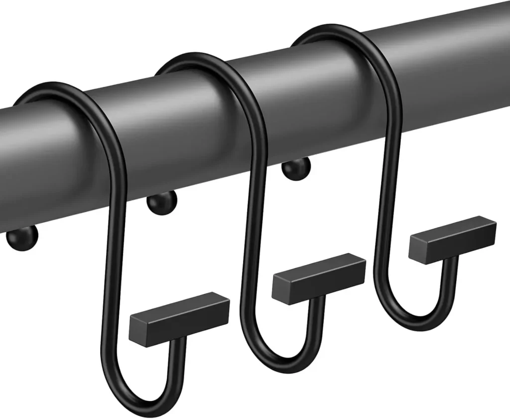 Durable metal shower curtain hooks rust proof