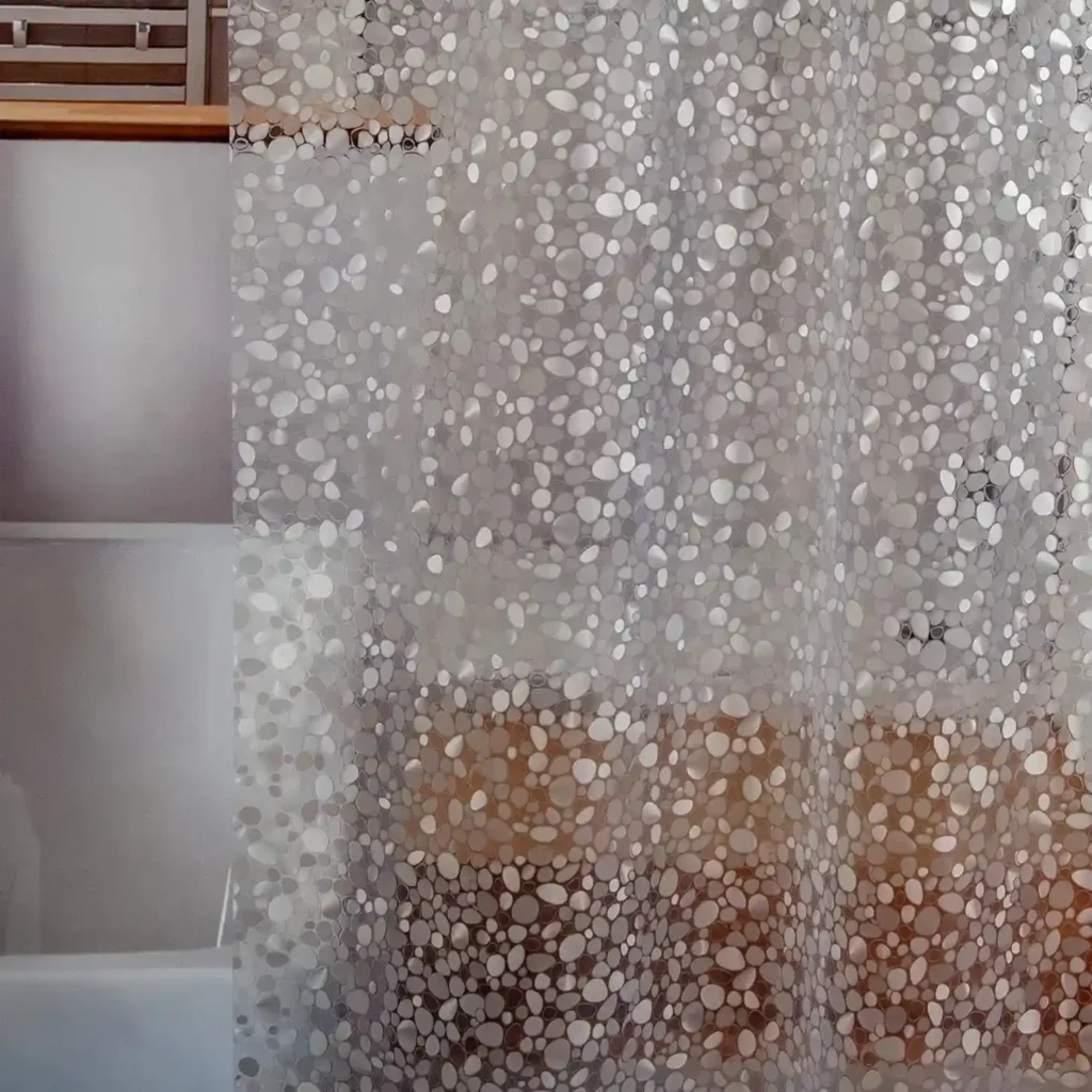 Bostofy 8G Thick 3D Pebble Shower Curtain Liner - Heavy Duty EVA Waterproof with 3 Bottom Magnets for Bathroom
