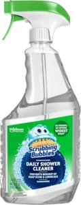Scrubbing Bubbles Daily Shower Cleaner spray bottle by SC Johnson - no rinsing, no wiping, widest spray prevents soap scum and limescale, 32 oz